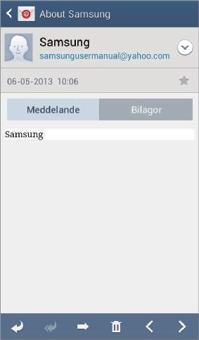 Kommunikation Läsa meddelanden Välj ett e-postkonto som du önskar använda så hämtas nya meddelanden. För att hämta nya meddelanden manuellt trycker du lätt på.