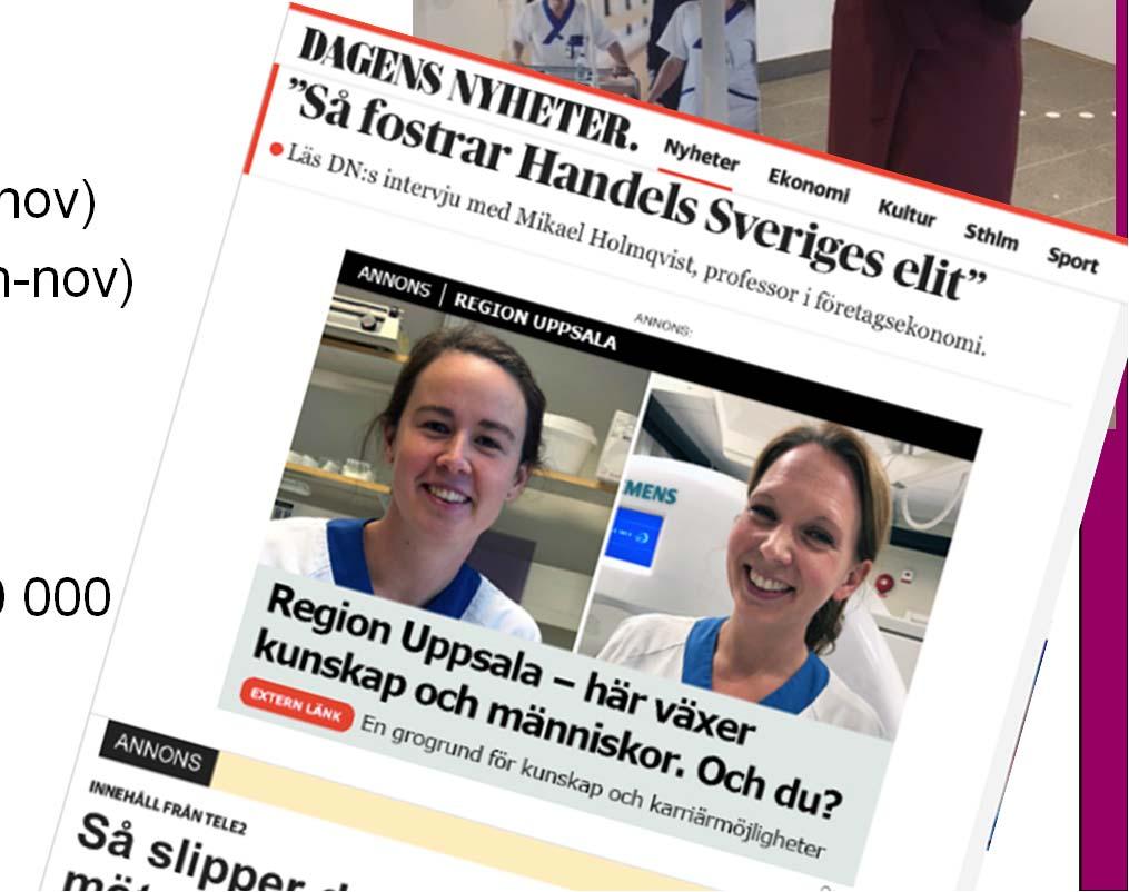 ca (april-nov) Antal föreläsningsdeltagare: 2 015 (jan-nov) Visningar av filmen: 350
