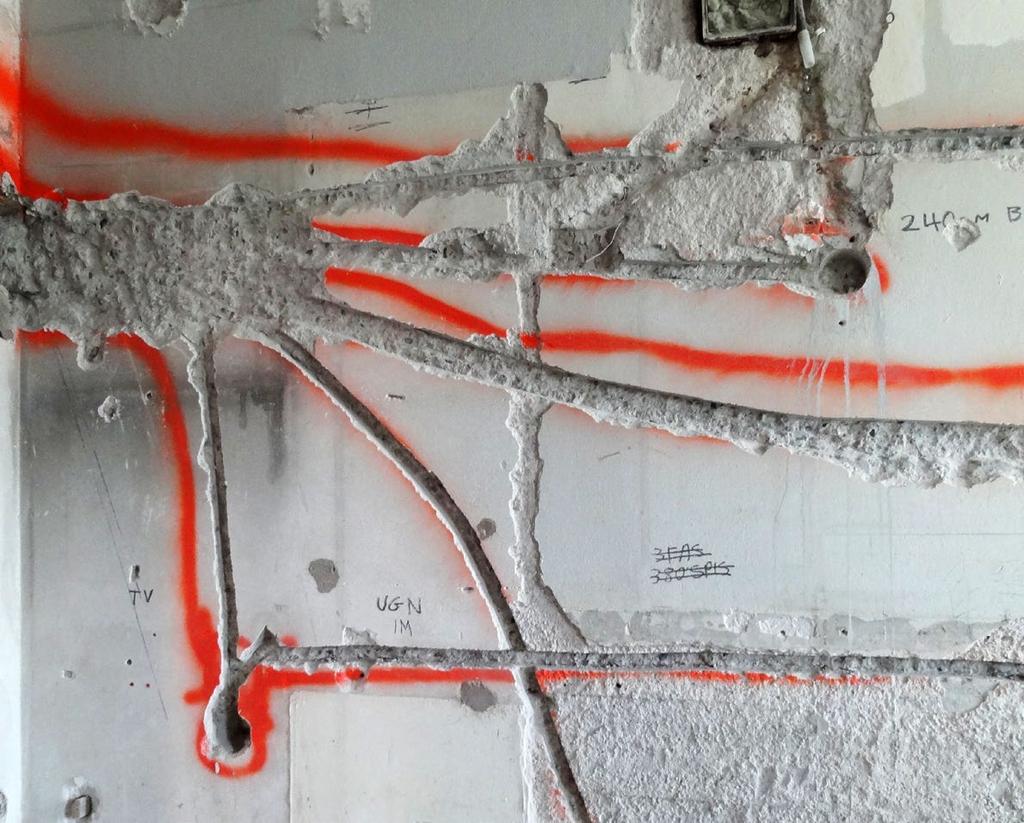 dags för elektrikern att dra sina ledningar Tänk på: Respirabel kvarts kan hålla