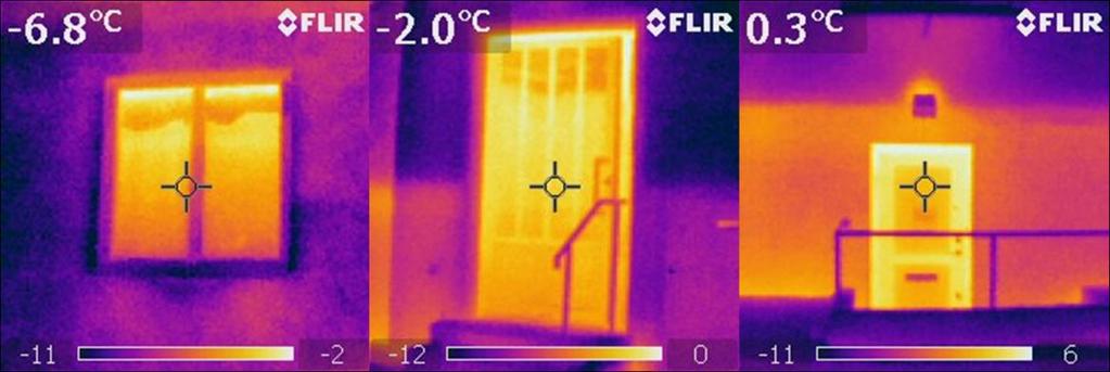 byggnaderna termograferats.
