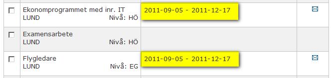 = Uppgiften har behandlats av CSN och utbildningen tillsammans med studietiden visas för eleven i Mina sidor när de ska ansöka om studiemedel. 7.2.