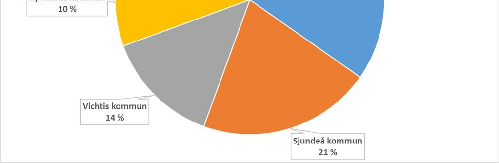 I bild 2 presenteras finansieringsandelarnas uppskattade fördelning mellan olika aktörer.
