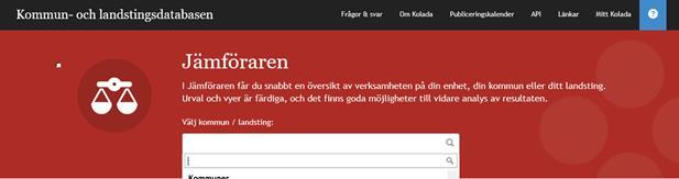 Fortsätt med egna jämförelser i Kolada Skillnader mellan kön Jämför med med riket, länet, Egna resultat liknande
