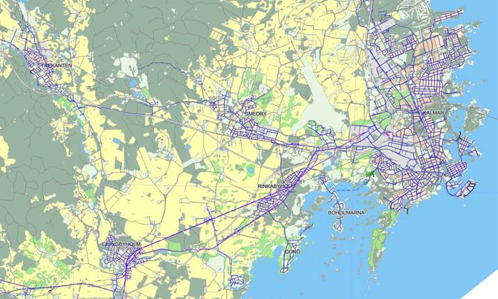 Scenario 2 Kalmar Västra Moskogen Industriområdet och Ljungbyån i Trekanten Moskogen