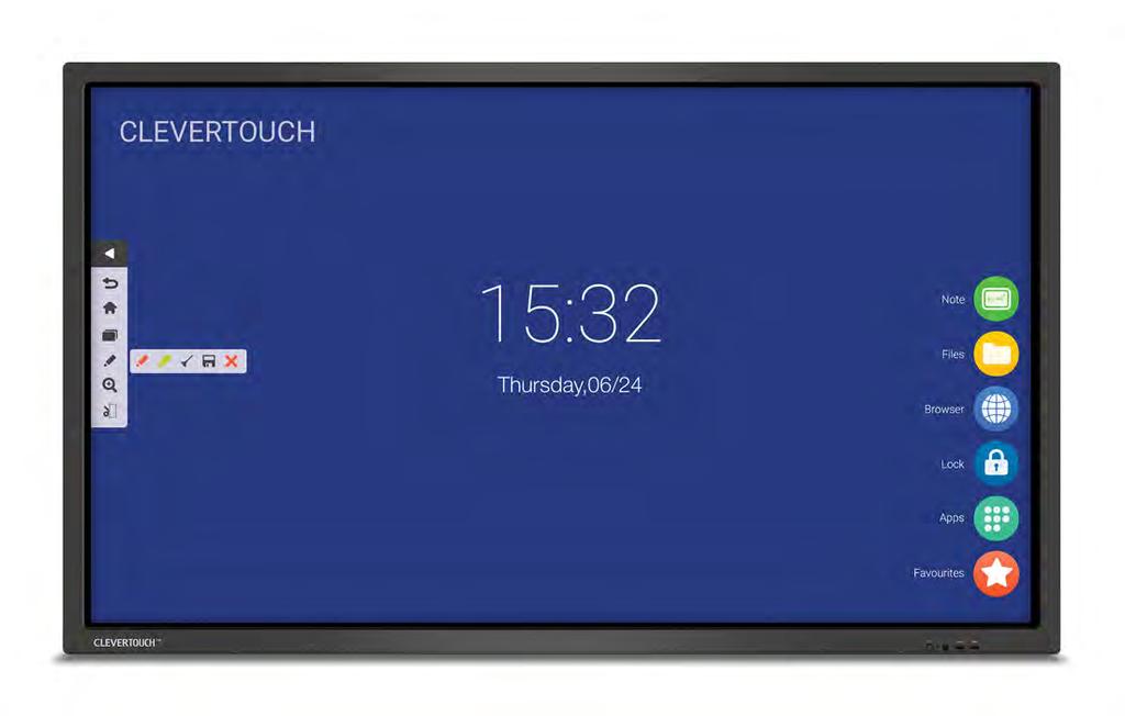 Clevertouch-funktioner Fullt anpassningsbar Lokal arbetsgrupp med expertkunskap Omfattande garanti 20-punktsberöring