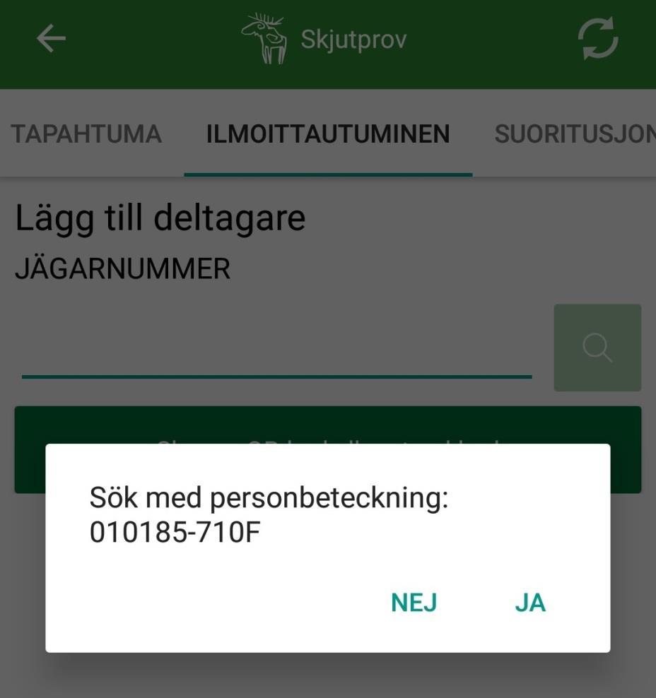 Personsignum avläst från körkortets