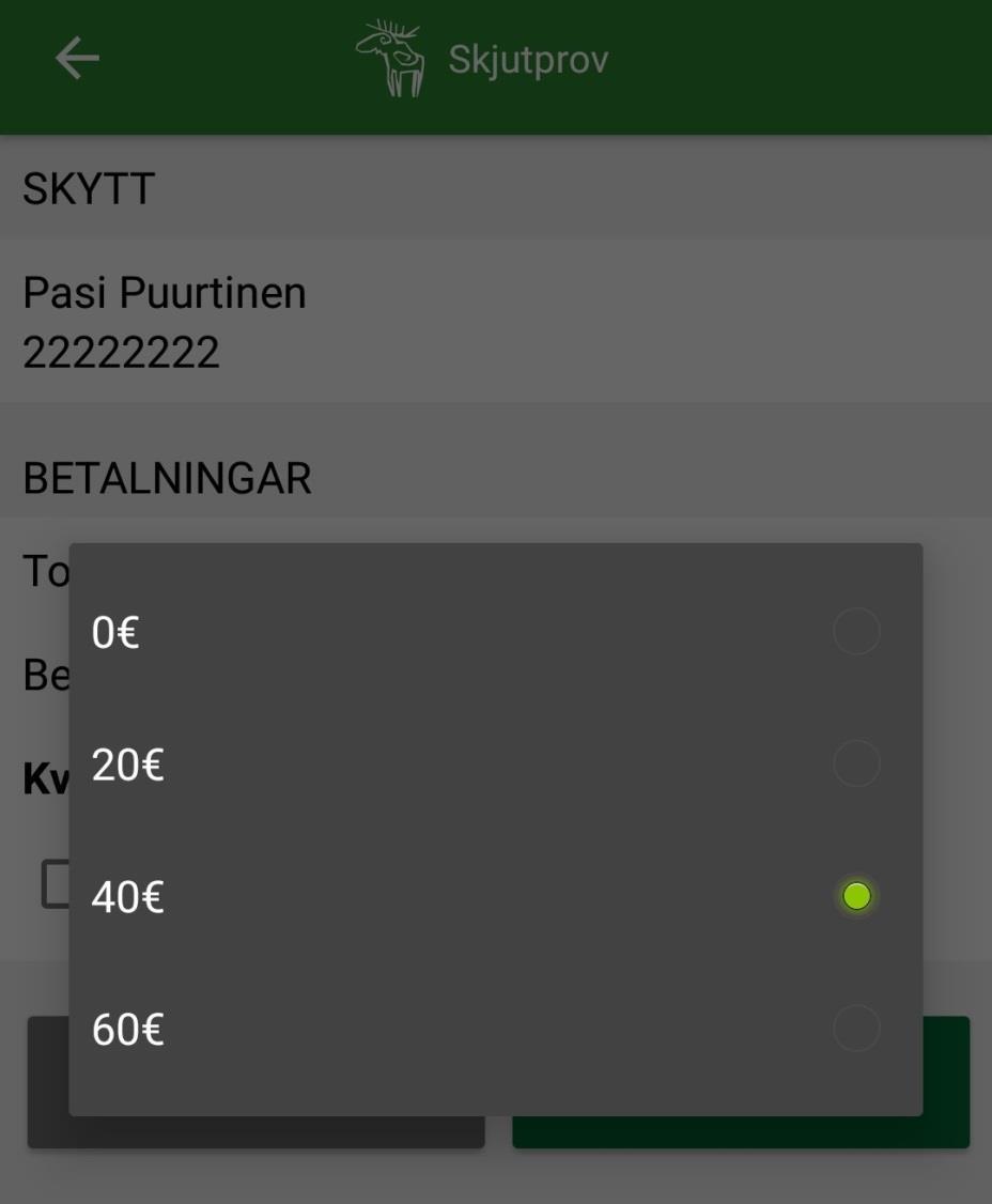 Anteckning av delvis erlagd betalning (undantagsfall)