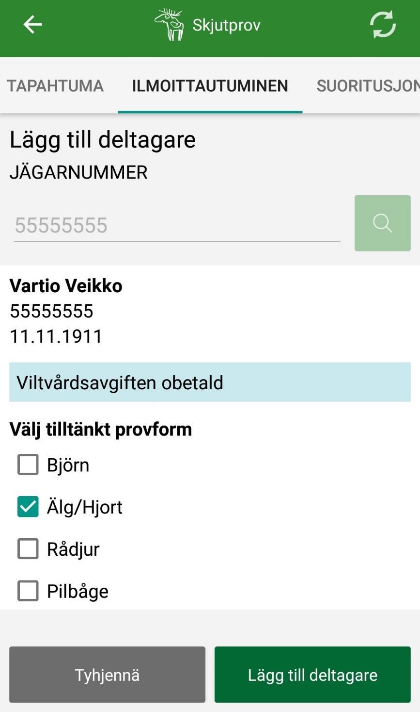 Anmälning till provet EVENEMANG ANMÄLNING PRESTATIONSKÖ EVENEMANG ANMÄLNING PRESTATIONSKÖ Om