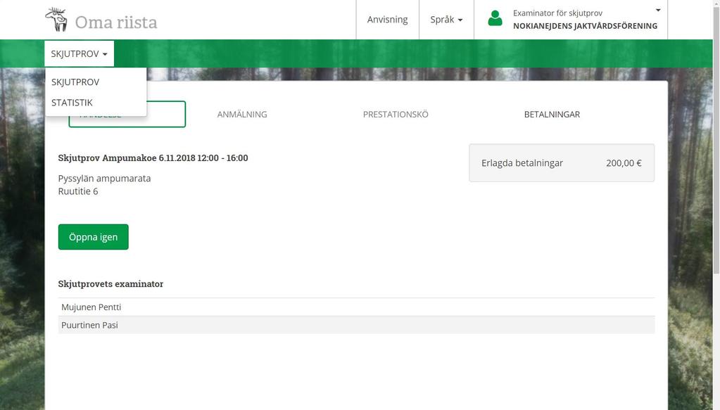 Vyn Statistik Ampumakokeiden Statistik från skjutprov tilastot Under en veckas tid kan
