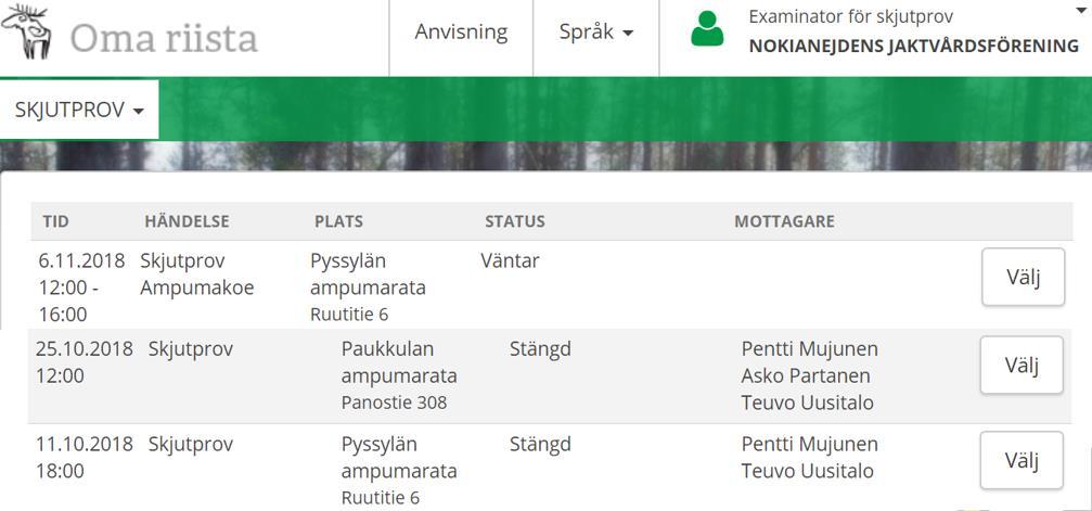 Innevarande och tidigare tillfällen Klick!