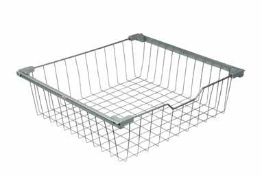 Flex trådkorg Vår flexkorg passar alla befintliga garderober eftersom ena sidan flexar efter behov. Uppdatera inredningen och garderoben blir som ny!