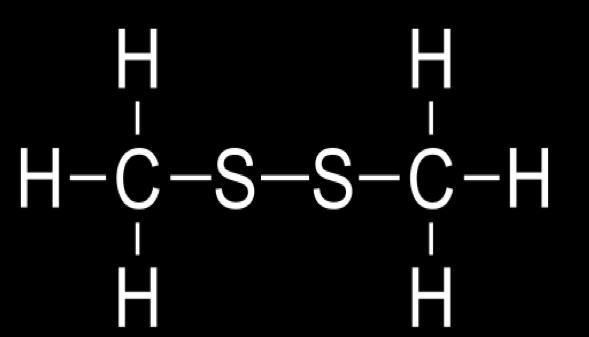 Disulfider har en disulfidbrygga/disulfidbindning: Disulfider R-grupperna är två identiska eller två olika kolvätegrupper/kolvätekedjor (ibland sitter även andra atomer än väteatomer kopplade till