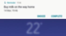 Appar och funktioner Läsa påminnelseaviseringar Vid den förinställda tiden eller platsen visas ett popup-fönster med en avisering.