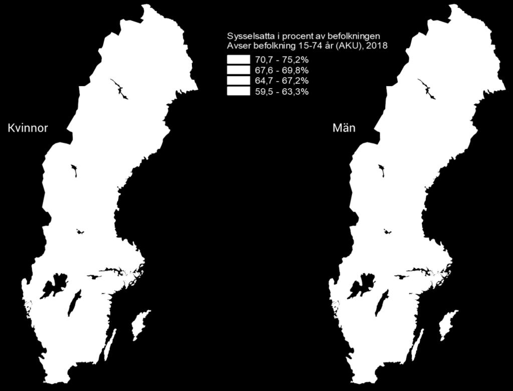 SCB 12 AM 12 SM 1901 Regional fördelning Sysselsatta I Stockholms län fortsatte antalet sysselsatta att öka under 2018.