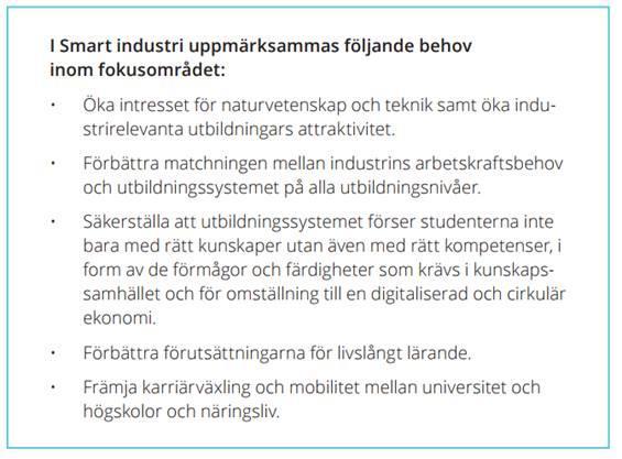 Exempel från Handlingsplan2 Smart industri