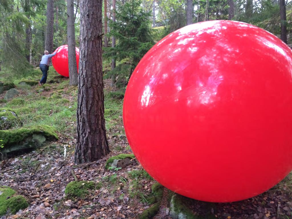 Test med bollar i Råbyskogen,