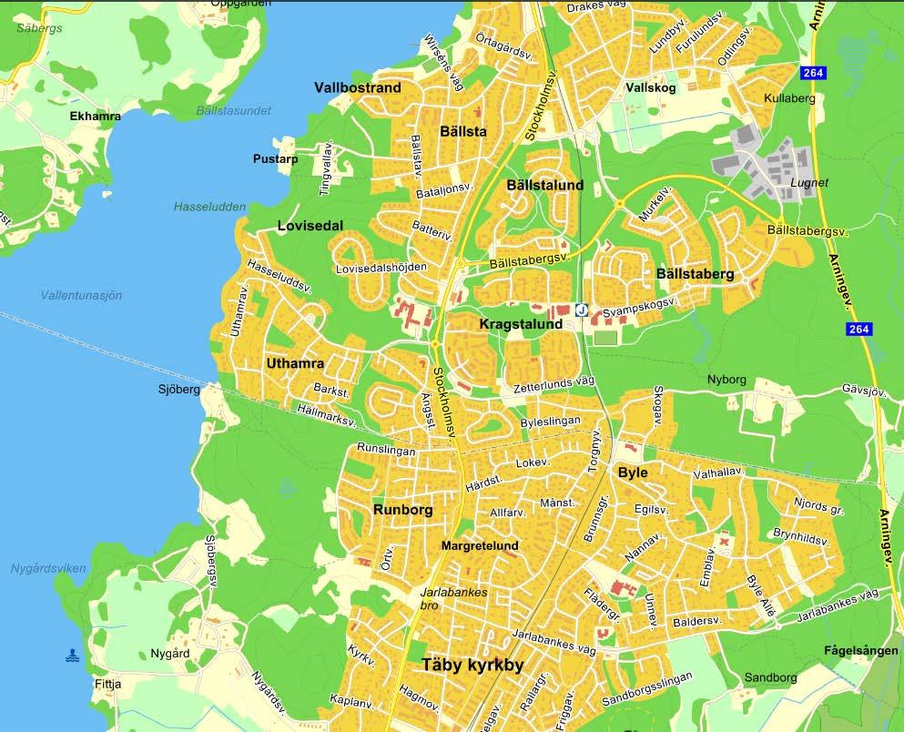 2017-08-31 s 7 (38) Figur 3.1. Ungefärlig lokalisering av planområdet Kragsta 1:51 (Källa: Eniro) Lantmäteriet/Metria Marken inom
