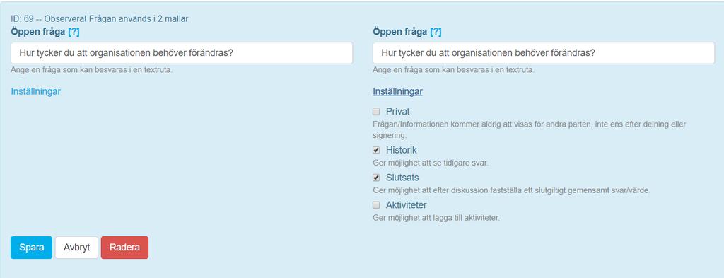 Inställningar på frågor 1.7.10.