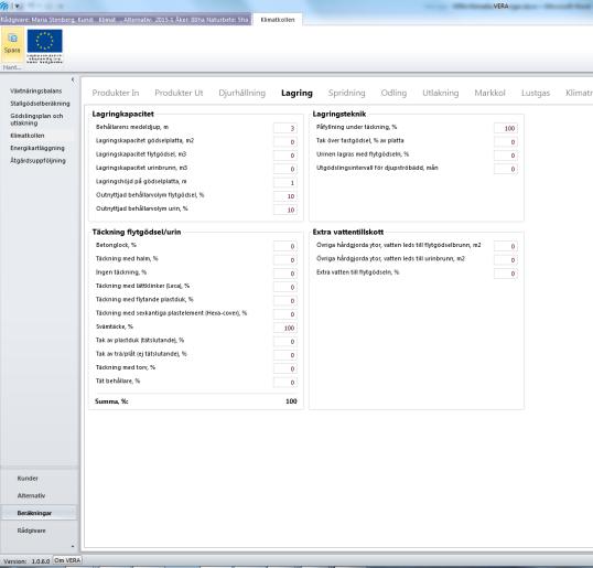 72 8.4 Lagring och Spridning Flikarna Lagring och Spridning under Klimatkollen är identisk med flikarna Lagring och Spridning under Stallgödselberäkningar. 8.5 Odling Fliken Odling är delvis kopplad till fliken Skiften under Gödslingsplan och utlakning, flera av kolumnerna är identiska.