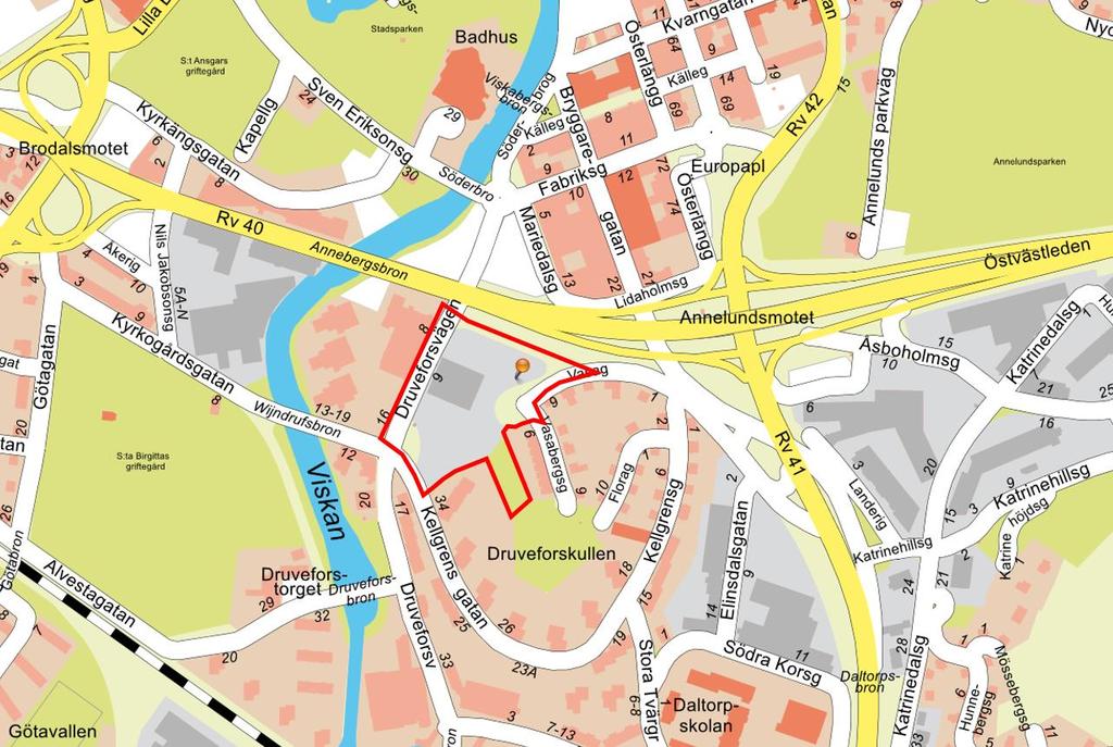 8 RAPPORT 2 Inledning 2.1 Bakgrund Samhällsbyggnadsförvaltningen i Borås arbetar med att ta fram en detaljplan för området Björnflokan 5, som ligger centralt i Borås söder om väg 40, se Figur 1.