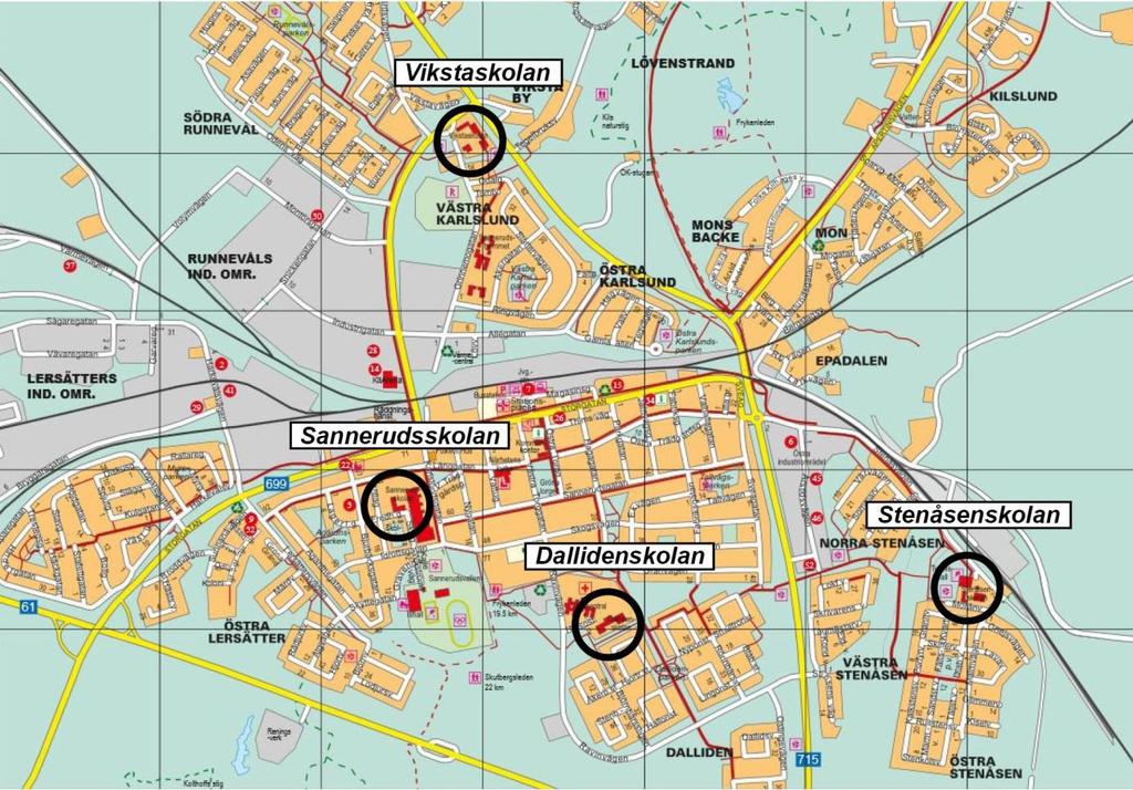 4. Alternativa förslag Under arbetets gång har 4 scenarier växt fram hur skolan kan organiseras på de fyra skolorna i Kils tätort. Dessa redovisas nedan som fyra alternativ.