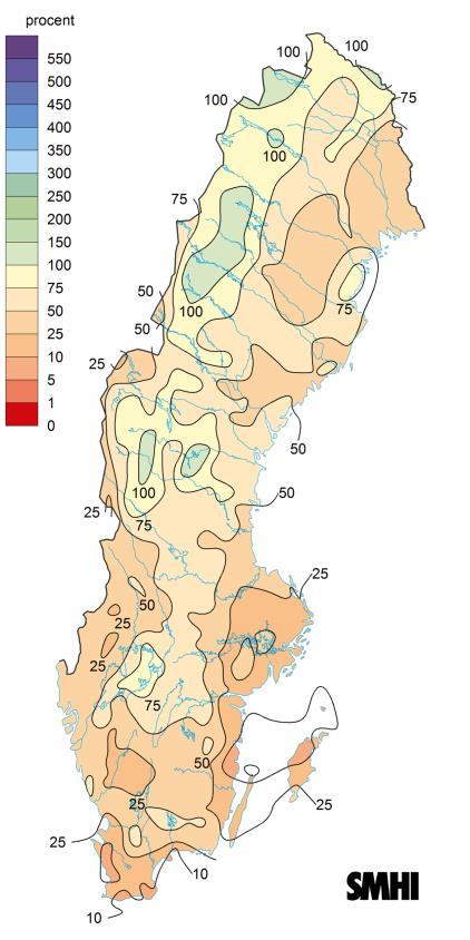 Våren och sommarens värme och torka Sommaren 2018 - Torrt utom i norra Norrland. Borås 11,5 mm. Torraste maj sedan 1947.