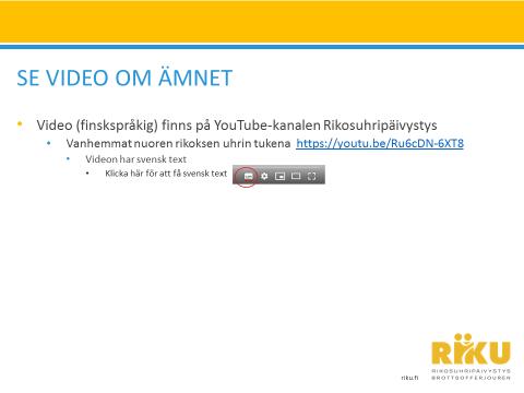 Presentationen kan användas tillsammans med övriga