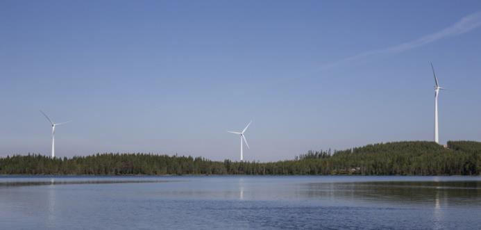 Utvalda projekt Produktion av förnybar energi Mullbergs och Sjisjkas vindparker Två av Jämtkrafts fem vindkraftparker där förnybar energi produceras ingår i den gröna obligationer.