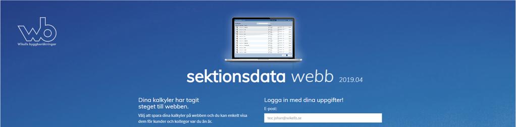 5. Logga in på sektionsdata webb i din webbläsare 5:1 Logga in i