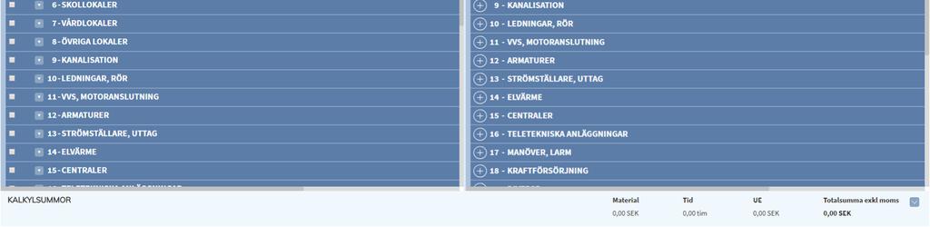 7:1 Öppna kalkylen För att öppna kalkylen klicka på raden.