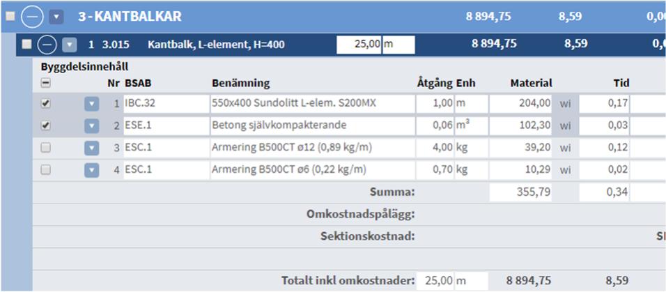 Med öppnar du byggdelen och ser vad