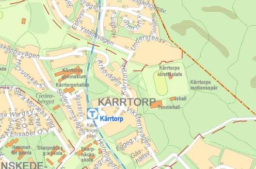 Förslag till ny detaljplan Planområdet är beläget i nordöstra delen av Kärrtorp och gränsar i väster till Kärrtorpsvägen och Nytorps gärde och i öster till Nackareservatet.
