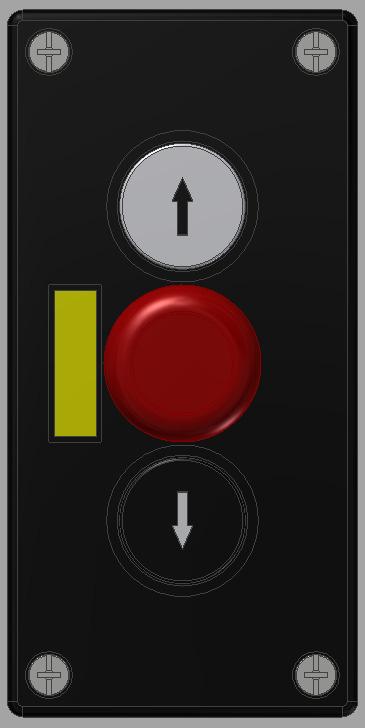 Funktionsbeskrivningar (alternativ) Kontrollpanel Kontrollpanelen levereras alltid med en automatisk skjutport. Panelen är en tryckknappslåda som sitter på väggen bredvid porten.