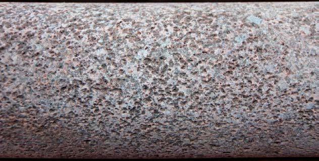 Figure 3-15. Photograph of a 1 dm core section of porous granite or episyenite from the interval 448.1 454.0 m in KAS16. DZ3 (525.20 528.