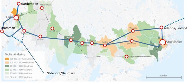 14 Nordiska höghastighetsbanor Höghastighetsbanor med hastigheter mellan 350 400 km/h är normalt att bygga globalt och byggs med ny snabbare teknik och moderna produktionsmetoder på bro.