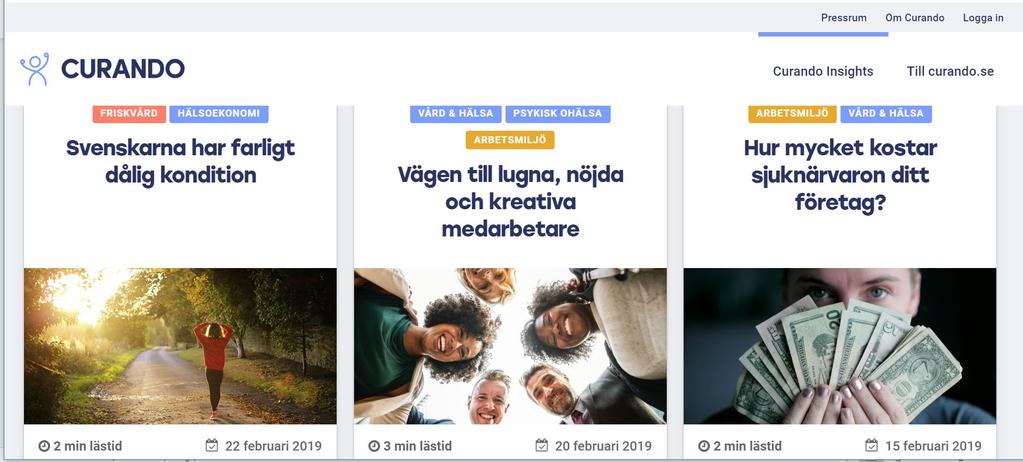 Inläggen handlar om ämnen som krishantering, sjukfrånvaro, stress, regelverk, hälsoekonomi, utmattning,