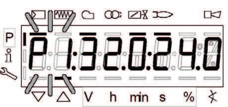 lamintensiteten. När knappen trycks ned i >1 s, sker en ändring till parameter 954. När knappen släpps upp återgår du till kurvpunkten.