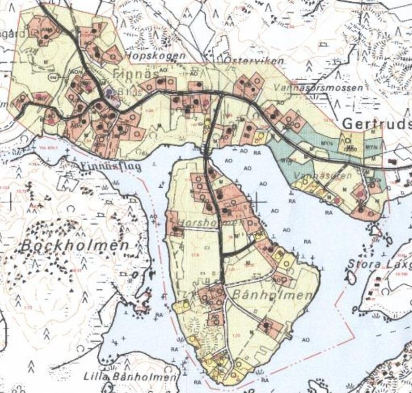 17 Bild 15. Utdrag ur delgeneralplanen för Finnäs (godkänd 11.8.2002). 3.