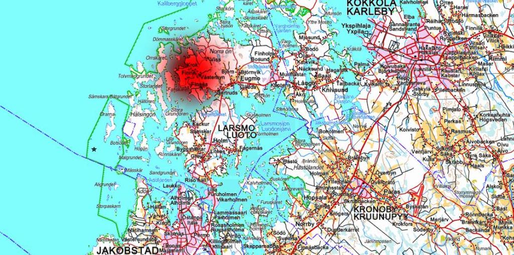 4 1. BAS- OCH IDENTIFIKATIONSUPPGIFTER 1.1 Identifikationsuppgifter Planområdet är beläget i den nordvästra delen av Larsmo kommun. Området som berörs är från tidigare planlagt på delgeneralplanenivå.