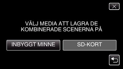 8 Tryck på med medium du vill spara på. 0 Kontrollera om inspelningsläget är A. 0 Om läget är B stillbild ska man trycka på B på inspelningsskärmen för att visa skärmen för lägesväxling.