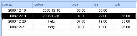 Markera den dag du vill flytta 2.