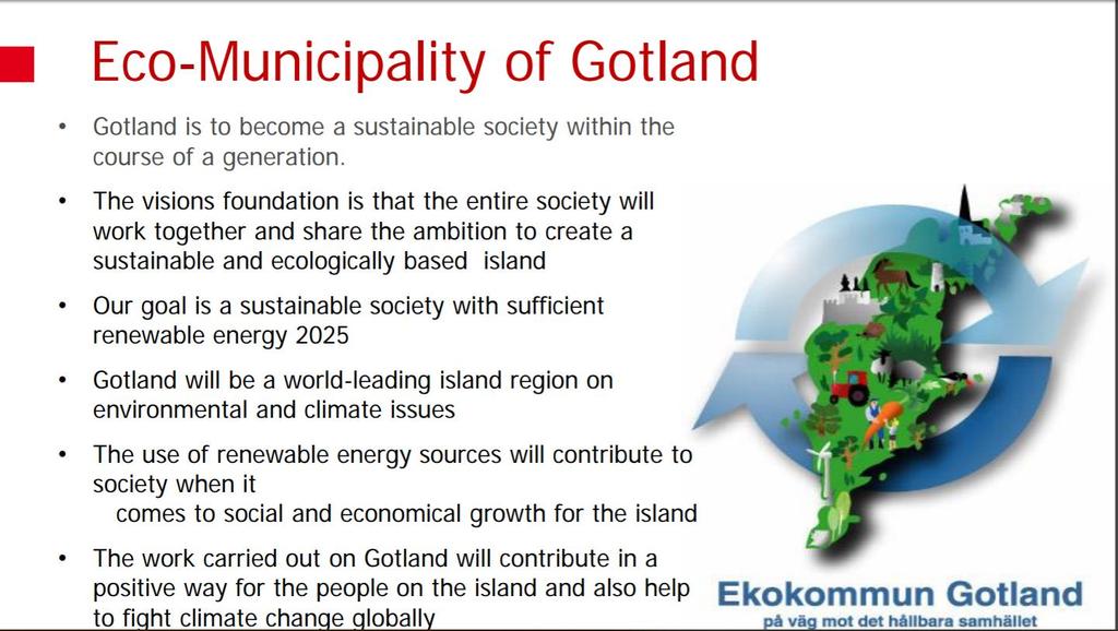 Municipality Gotland become fossil free by 2025, Ms. Meit Fohlin.