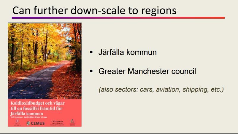 Choosing future pathways: climate stability or chaos? Prof. Kevin Anderson Uppsala Universitet, Cemus.