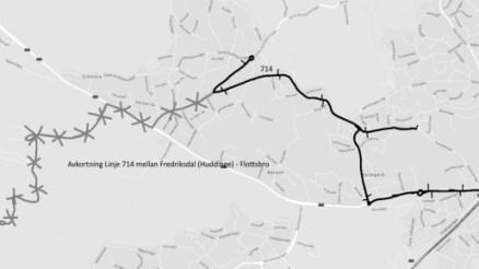 Linjen startar/slutar därmed i Tullinge istället för Tumba. Den trafik som utförts av linje 726 sträckan Tumba Tullinge utförs istället av linje 713. Denna ändring föreslås bli permanent.