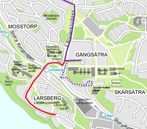 37(143 2.5.7 Lidingö Linje 206 Ropsten Gångsätra gård Linjen föreslås få ändrad linjesträckning och förlängs till Larsberg istället för att gå till hållplats Gångsätra gård på Lerbovägen.