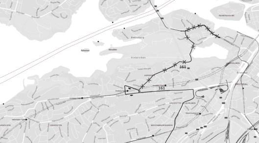 linjen kortas av på sträckan Örnsberg Gröndal för de turer som trafikerar Gröndal och förlängs Midsommarkransen Örnsberg