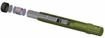 2. Ta bort raketen från avfyringsröret genom att först avlägsna locket och sedan tömma ut raketen, se bilden nedan. Bild 5.4. 52. Hantering av klickad ammunition.