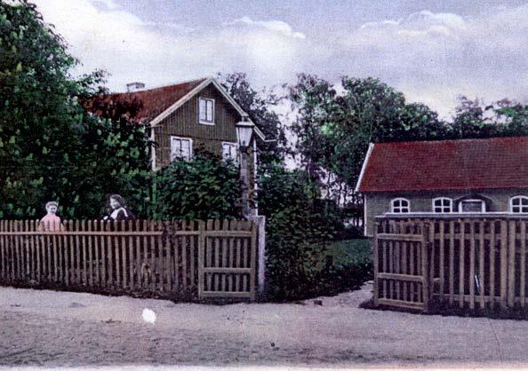 trädgård och grind.
