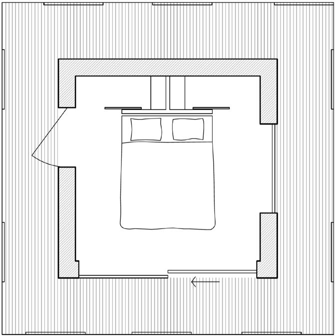 Arkitektritade hus som kan växa med dig 587 CM 387 CM FRIGGEBOD: H15 STORLEK 387 x 387 cm 387 CM 587 CM Designen är framtagen av oss arkitekter där den skandinaviska naturen möter den japanska