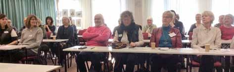 Några av deltagarna på årsmötet. Från vänster på första raden ser vi Karin Nilsson, Inga-Lena Selander, Åke Sandin, Gulli Olsson Sandin, Birgitta Andersson och Kerstin Hedén.